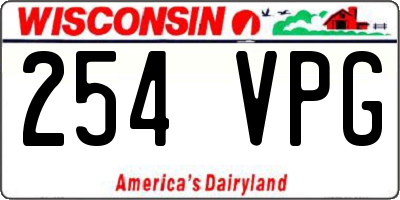 WI license plate 254VPG