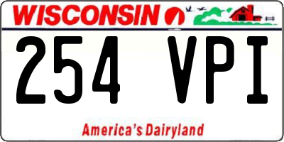 WI license plate 254VPI