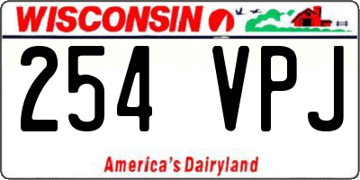 WI license plate 254VPJ