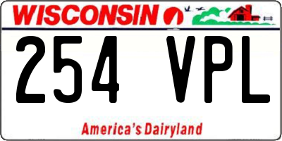 WI license plate 254VPL