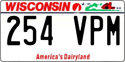 WI license plate 254VPM