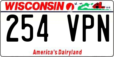 WI license plate 254VPN