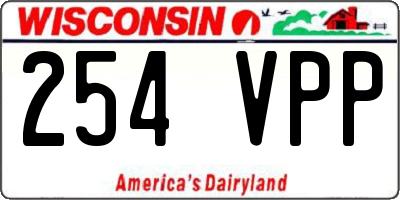 WI license plate 254VPP
