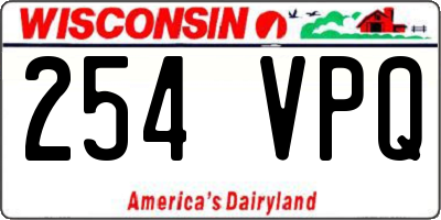 WI license plate 254VPQ