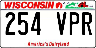 WI license plate 254VPR