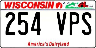 WI license plate 254VPS
