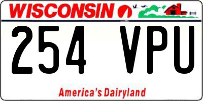 WI license plate 254VPU