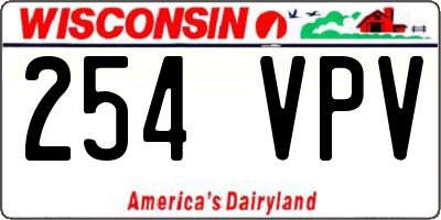 WI license plate 254VPV