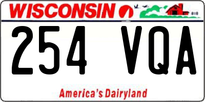 WI license plate 254VQA