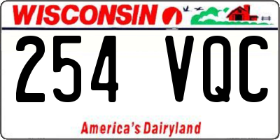 WI license plate 254VQC