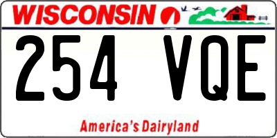 WI license plate 254VQE
