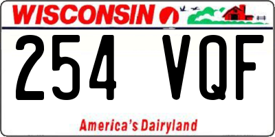 WI license plate 254VQF