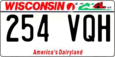 WI license plate 254VQH