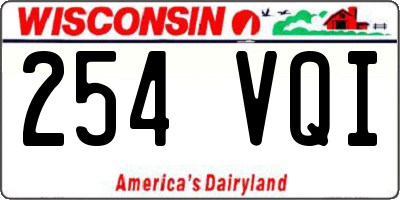 WI license plate 254VQI