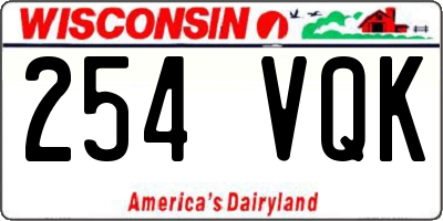 WI license plate 254VQK