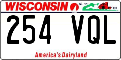 WI license plate 254VQL