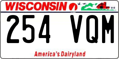 WI license plate 254VQM