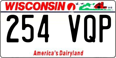 WI license plate 254VQP