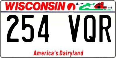 WI license plate 254VQR