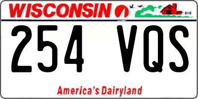 WI license plate 254VQS