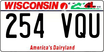 WI license plate 254VQU