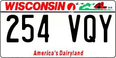 WI license plate 254VQY