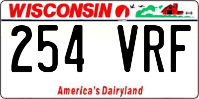WI license plate 254VRF