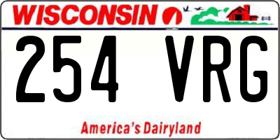 WI license plate 254VRG