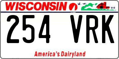 WI license plate 254VRK