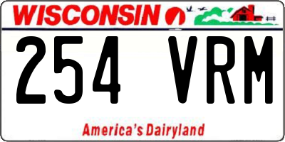 WI license plate 254VRM