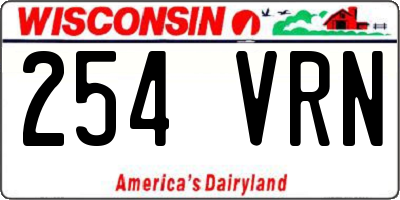 WI license plate 254VRN