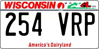 WI license plate 254VRP