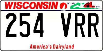WI license plate 254VRR