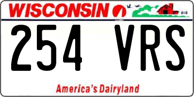 WI license plate 254VRS