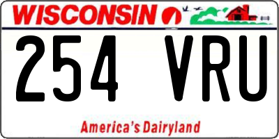 WI license plate 254VRU