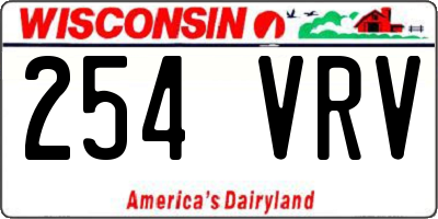 WI license plate 254VRV