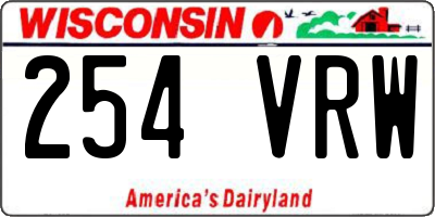 WI license plate 254VRW