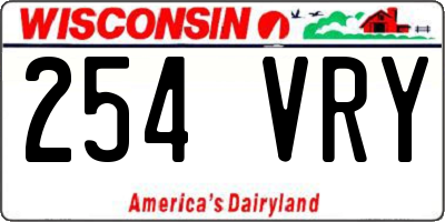 WI license plate 254VRY