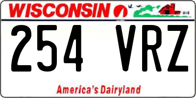 WI license plate 254VRZ