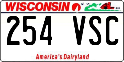 WI license plate 254VSC