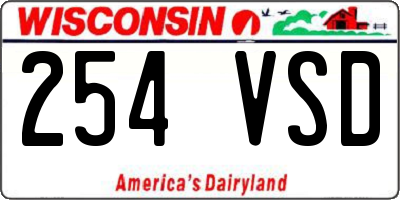WI license plate 254VSD