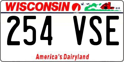 WI license plate 254VSE