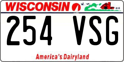 WI license plate 254VSG