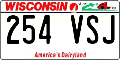 WI license plate 254VSJ