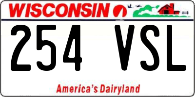 WI license plate 254VSL
