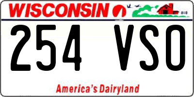 WI license plate 254VSO