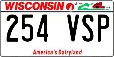 WI license plate 254VSP