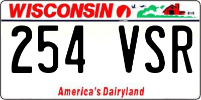 WI license plate 254VSR