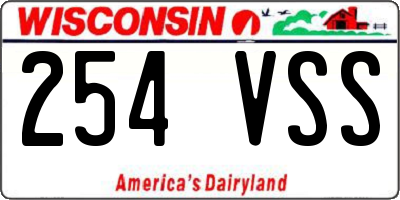 WI license plate 254VSS
