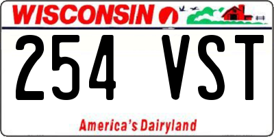 WI license plate 254VST